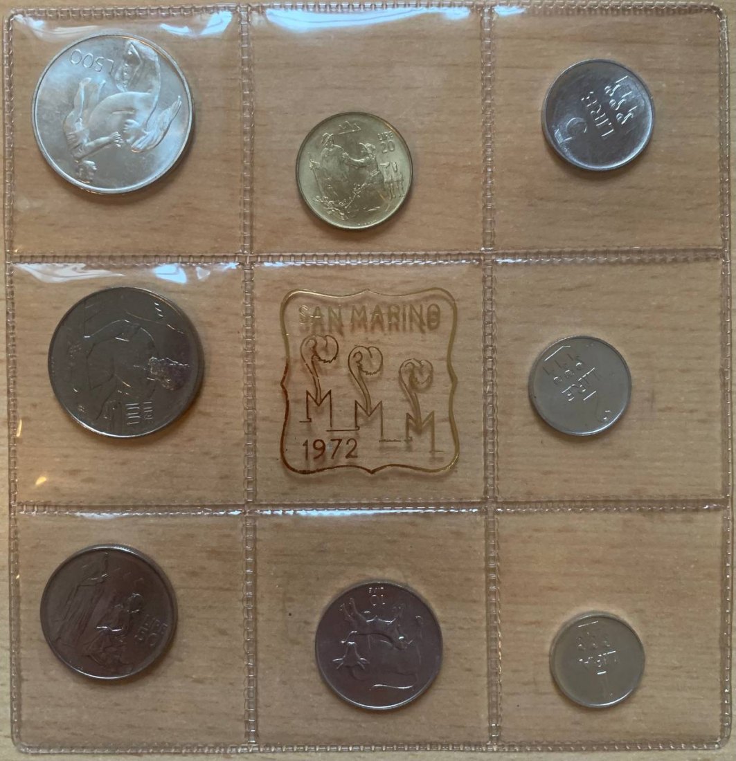 San Marino 1972 Coin set BU (8 coins)