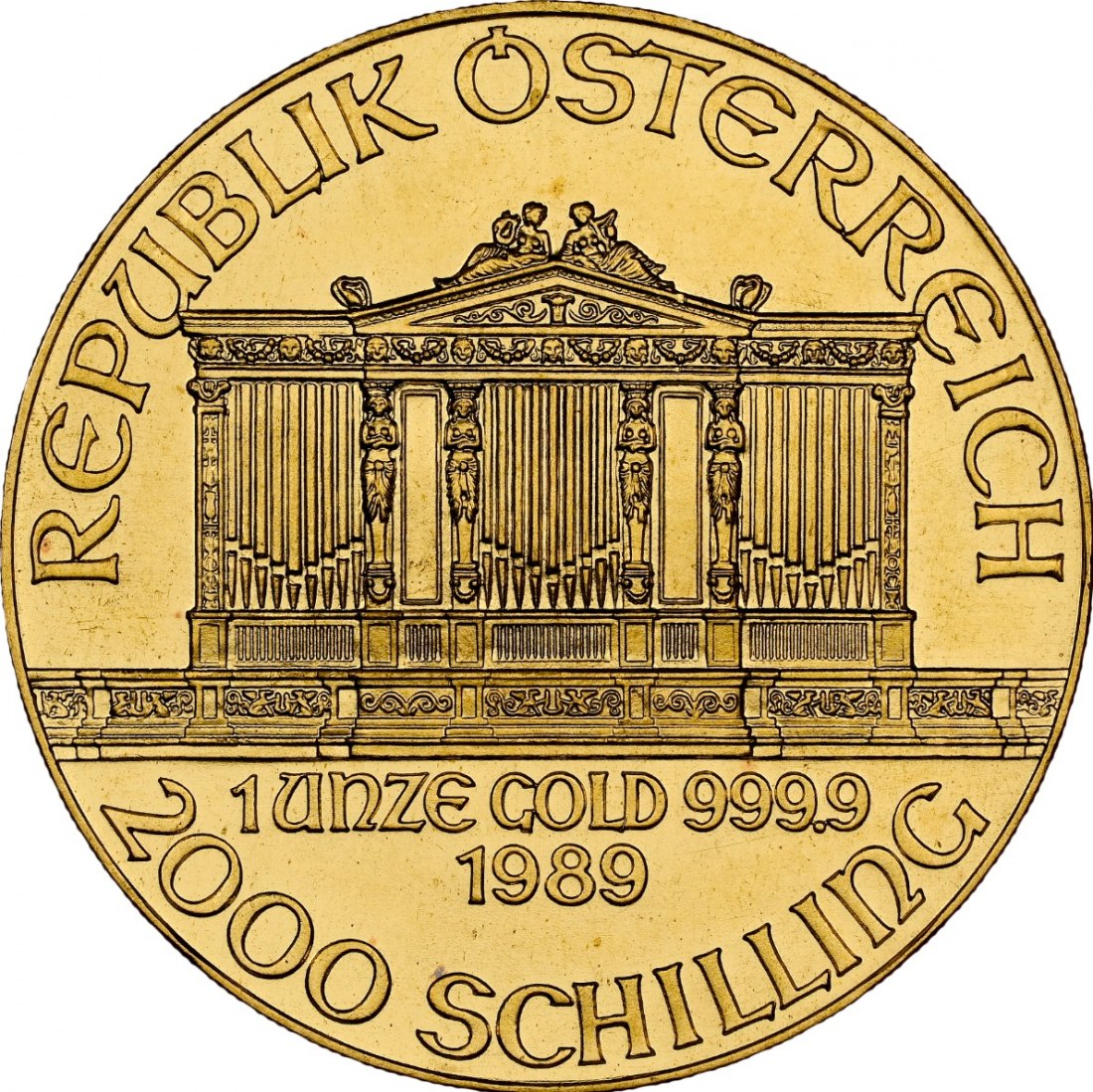  Österreich 2.000 Schilling 1989 | NGC MS66 | Erstes Ausgabejahr Wiener Philharmoniker   