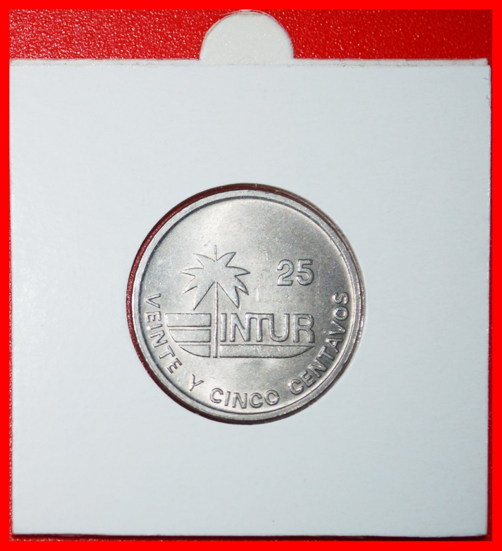  * PALMTREE (1981-1989): CUBA ★ 25 CENTAVOS 1989 INTUR UNC! IN HOLDER! LOW START ★ NO RESERVE!   