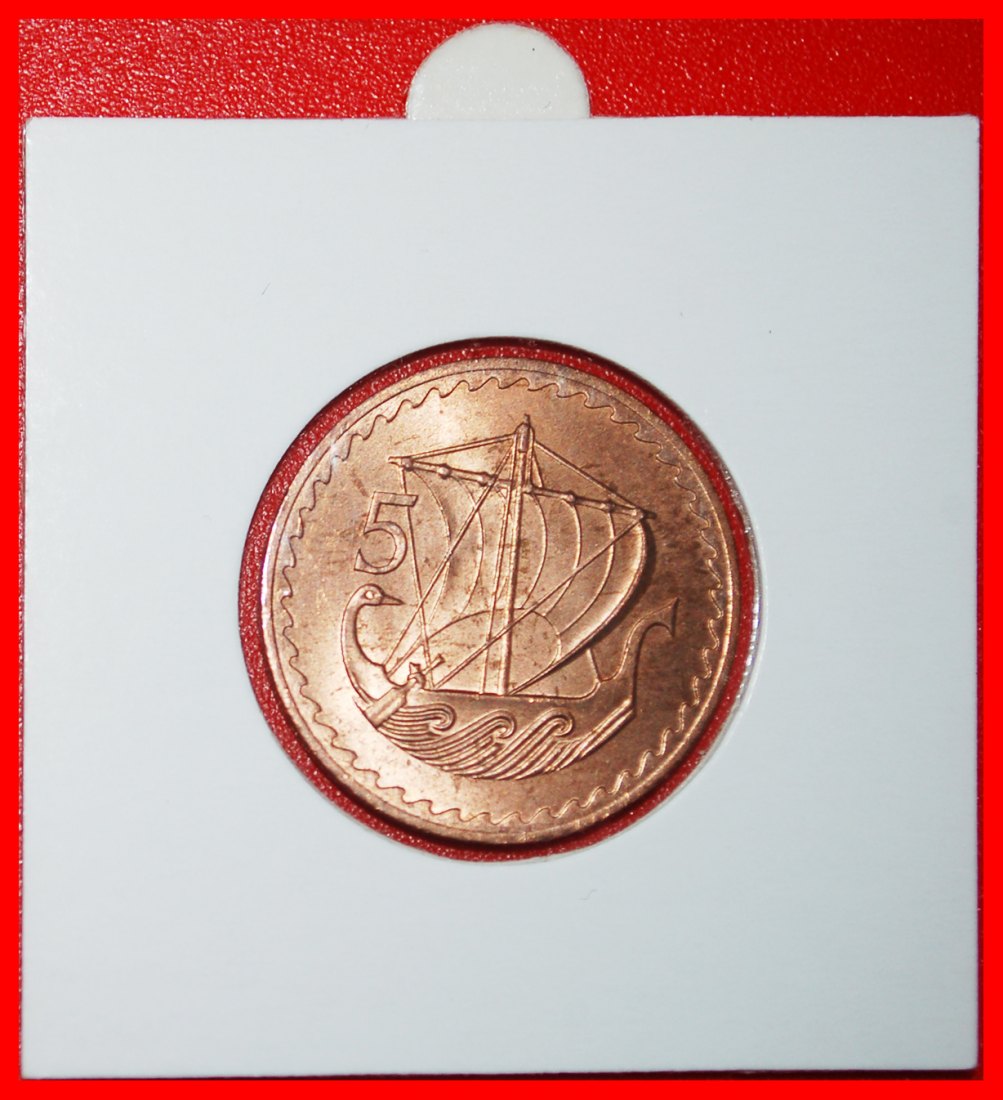  * SHIP (1963-1980): CYPRUS ★ 5 MILS 1963 UNC MINT LUSTRE! IN HOLDER! LOW START ★ NO RESERVE!   