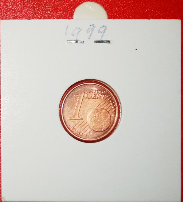  * TWO SWORDS (1999-2023): FINLAND ★ 1 EURO CENT 1999 UNC MINT LUSTRE! HOLDER★LOW START ★ NO RESERVE!   