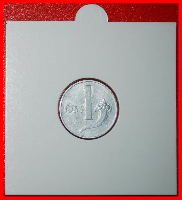 * CORNUCOPIA (1951-2001): ITALY ★ 1 LIRA 1954R ASTRONOMY! IN HOLDER!★LOW START ★ NO RESERVE!