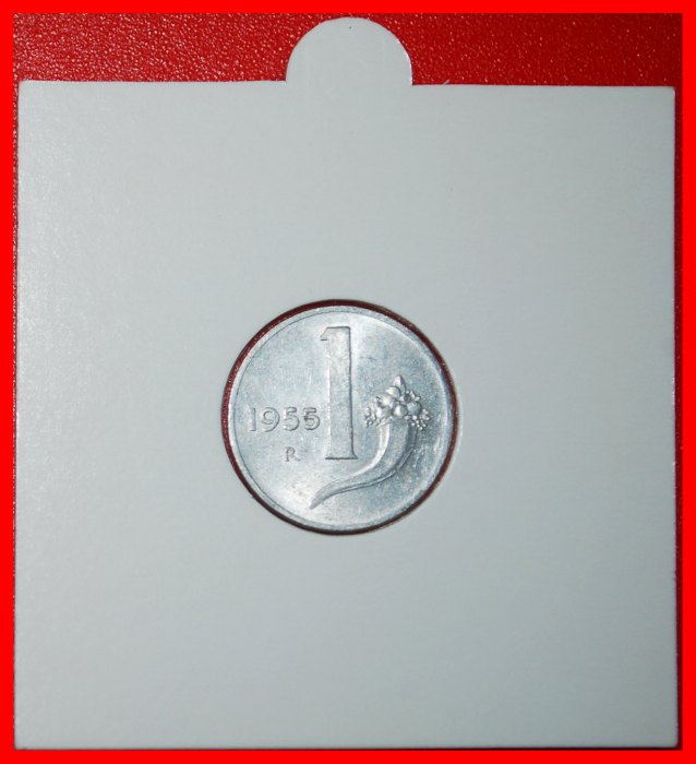 * CORNUCOPIA (1951-2001): ITALY ★ 1 LIRA 1955R ASTRONOMY! IN HOLDER!★LOW START ★ NO RESERVE!