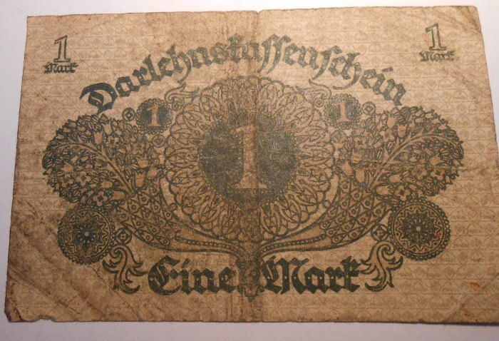  Banknote(2) Weimarer Republik 1 Mark, Darlehenskassenschein, März 1920 Ro 64 /DEU-189   