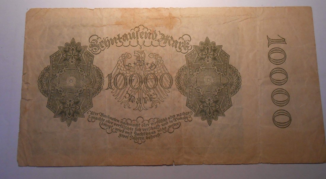  Banknote(4) Weimarer Republik 10 000 Mark, Reichsbanknote,19. Januar 1922 Ro 69c / DEU-78c   