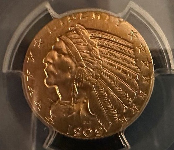  USA 5 Dollar 1909D | PCGS MS62 | Indian Head   