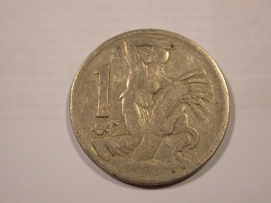 H18 CSSR 1 Krone 1924 in ss Originalbilder