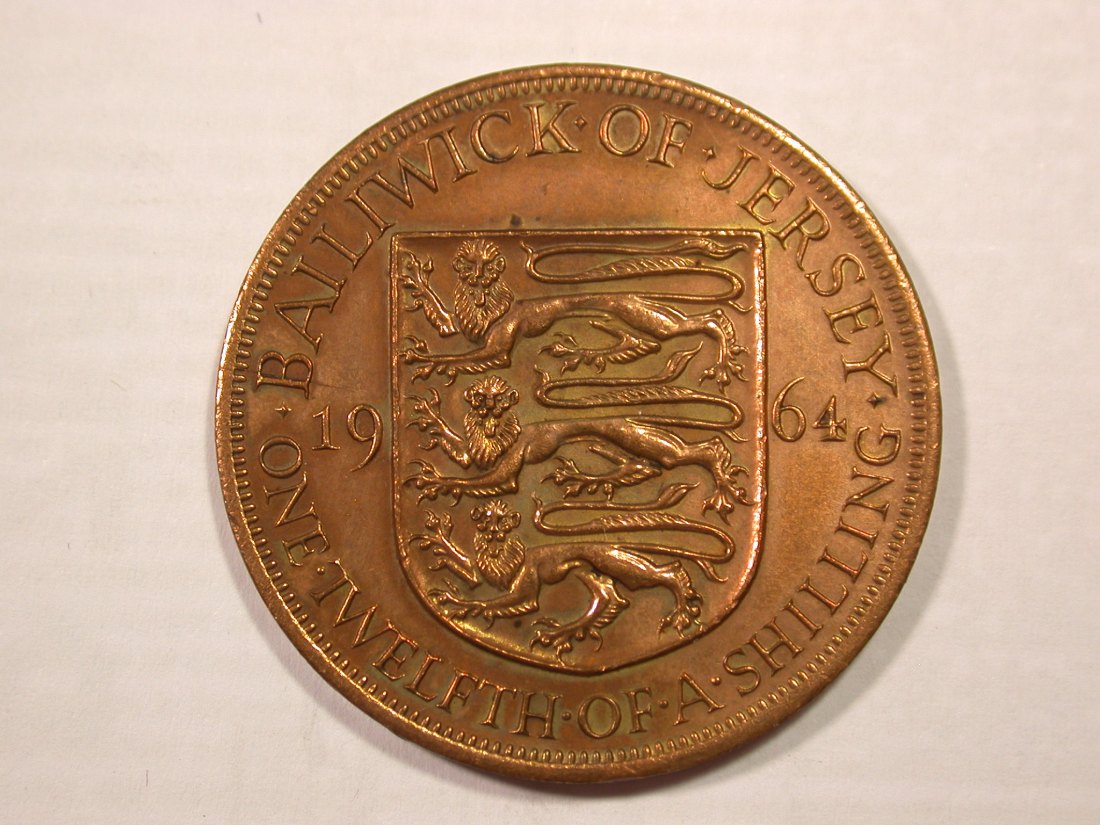 H18 Jersey 1/12 Shilling 1964 in ss-vz Originalbilder