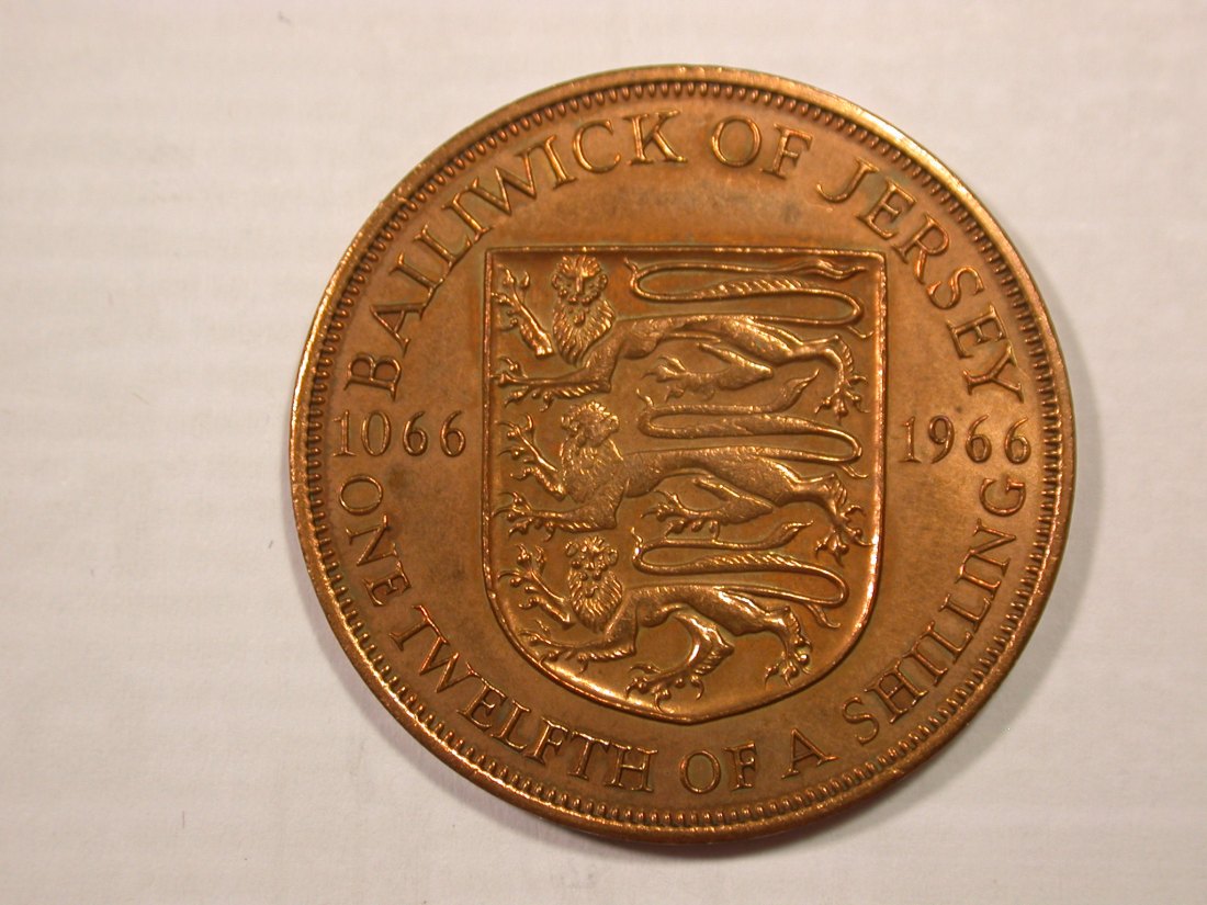  H18  Jersey  1/12 Shilling 1966 in f.vz  Originalbilder   