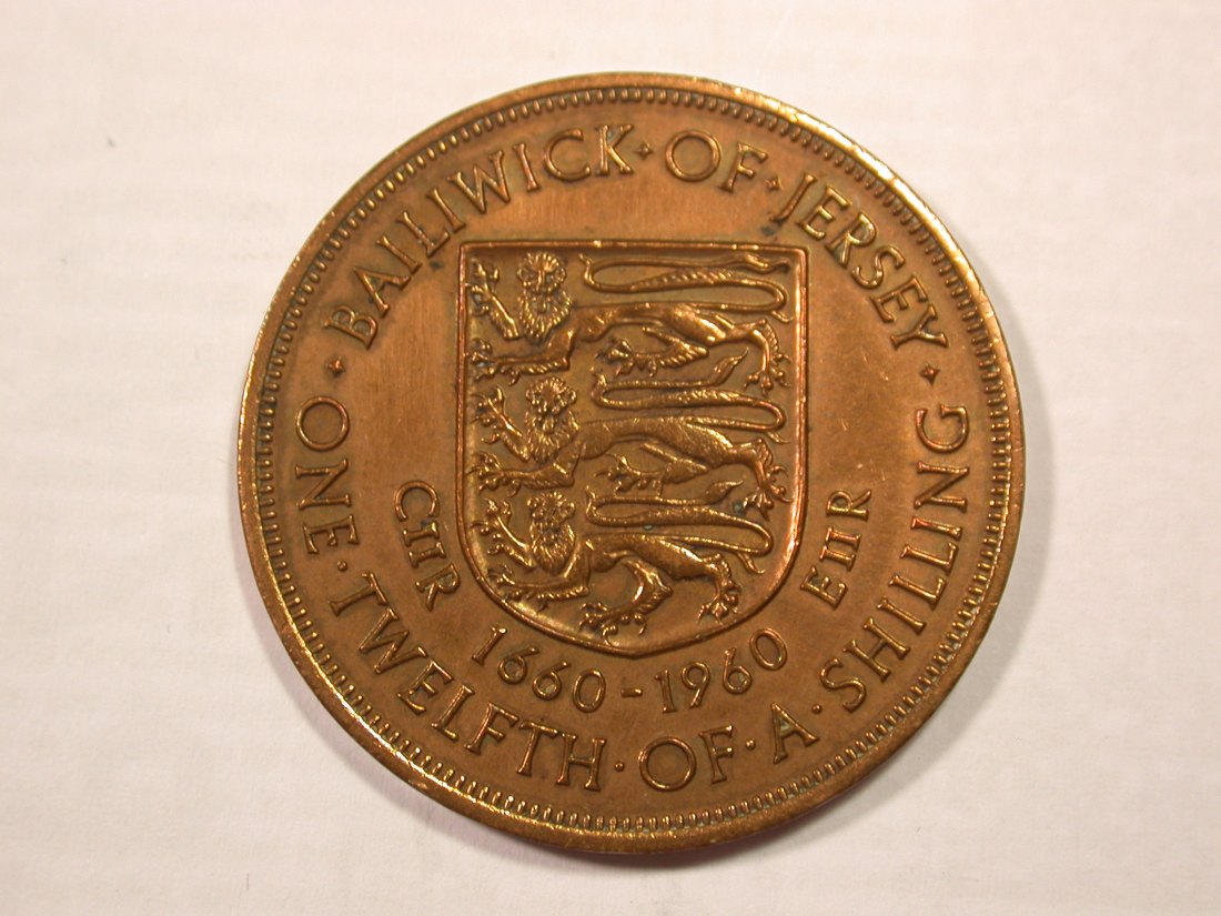 H18 Jersey 1/12 Shilling 1960 in ss+ Originalbilder
