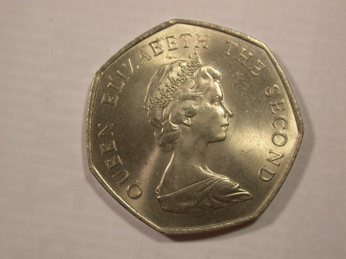  H18  Jersey  50 New Pence 1969 in vz-st/ f.st  Originalbilder   