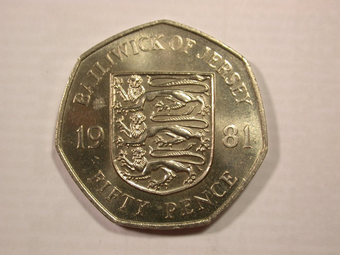 H18 Jersey 50 Pence 1981 in f.ST R Originalbilder