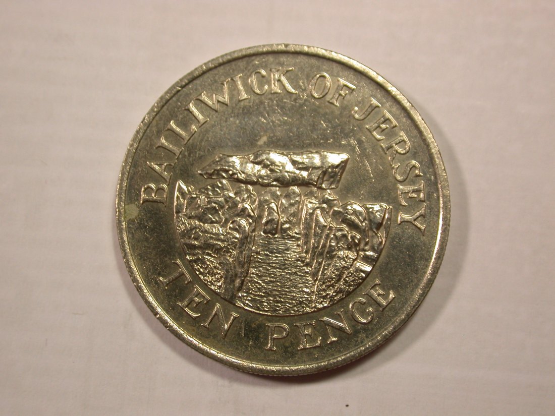 H18 Jersey 10 Pence 1983 in vz-st/f.ST R Originalbilder