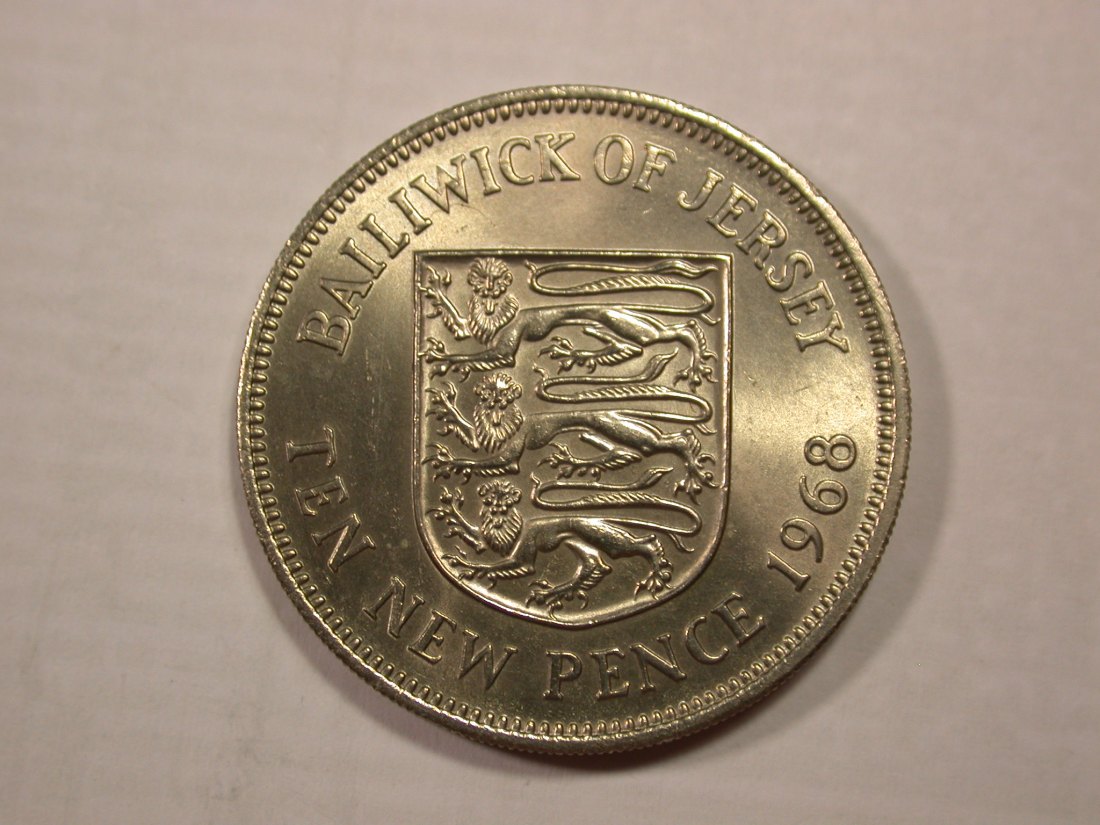  H18  Jersey   10 Pence 1968 in vz-st/f.st   Originalbilder   