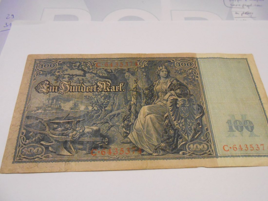  Banknote (8) Deutsches Kaiserreich 100 MARK 1908, Ro-33b / DEU-31b   
