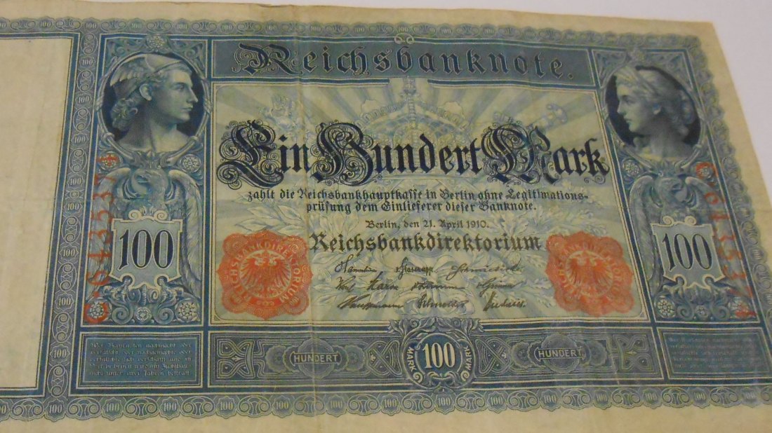  Banknote (11) Deutsches Kaiserreich 100 MARK 1910, Ro-43a / DEU-39a   