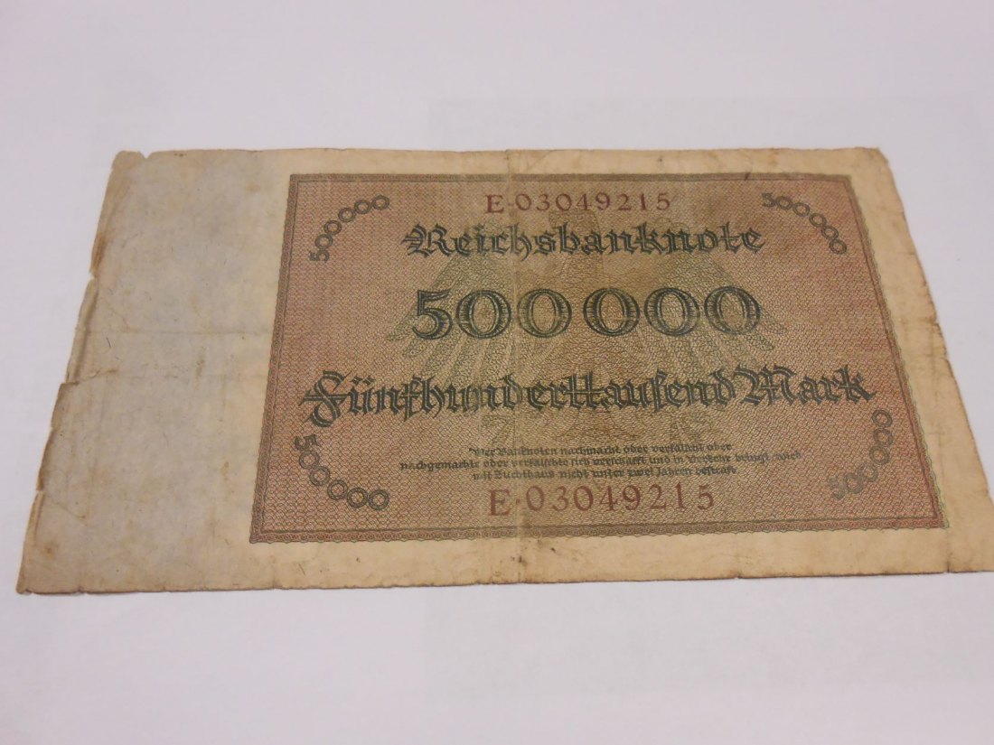  Banknote (17) Deutsches Reich, Weimarer Republik, 500.000 MARK  1923, Ro 87b / DEU-99b   