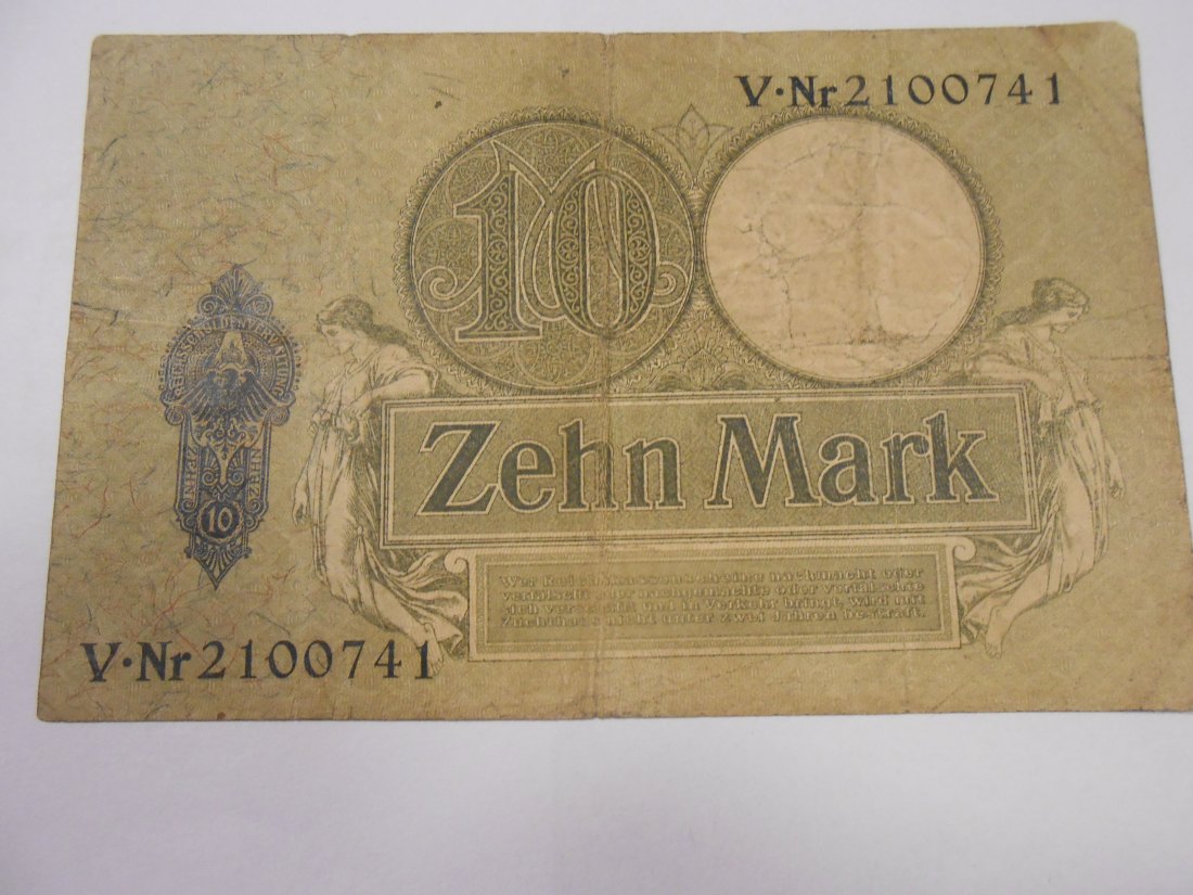  Banknote (19) Kaiserreich Reichskassenschein, 10 Mark 1906, Ro 27b / DEU-53b   