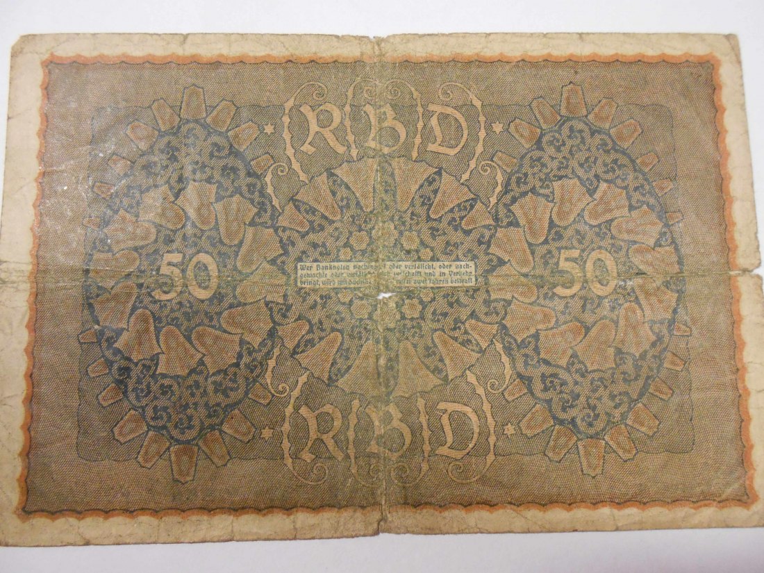  Banknote (23) Deutsches Kaiserreich, 50 Mark 1919, Ro 62 / DEU-73a   