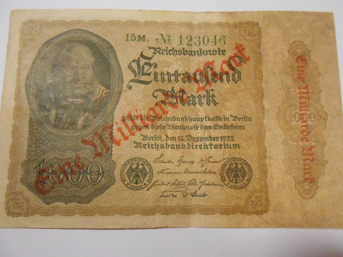  Banknote (28) Deutsches Reich, Weimarer Republik, 1 Millarde MARK 1922, Ro 110b / DEU-126b   