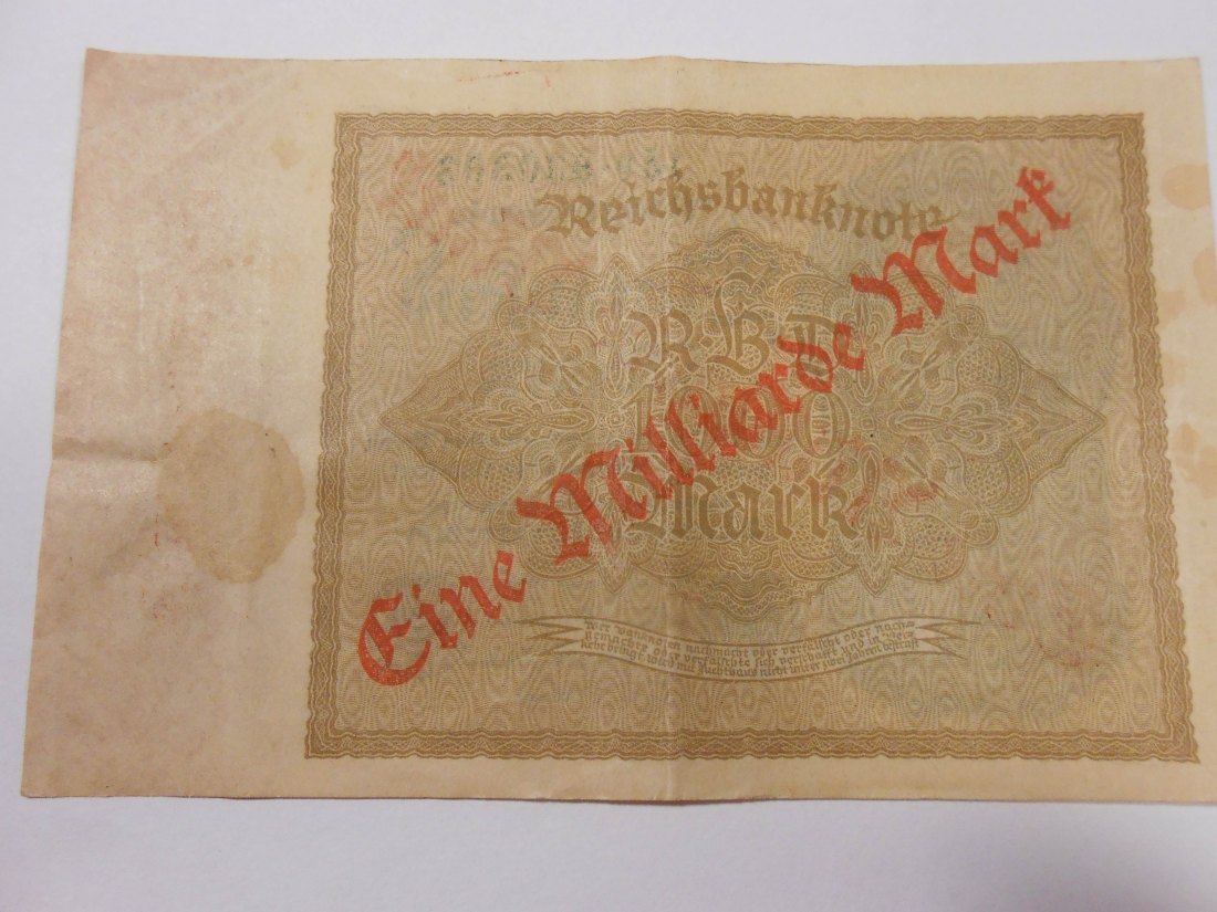  Banknote (29) Deutsches Reich, Weimarer Republik, 1 Millarde MARK 1922, Ro 110b / DEU-126b   