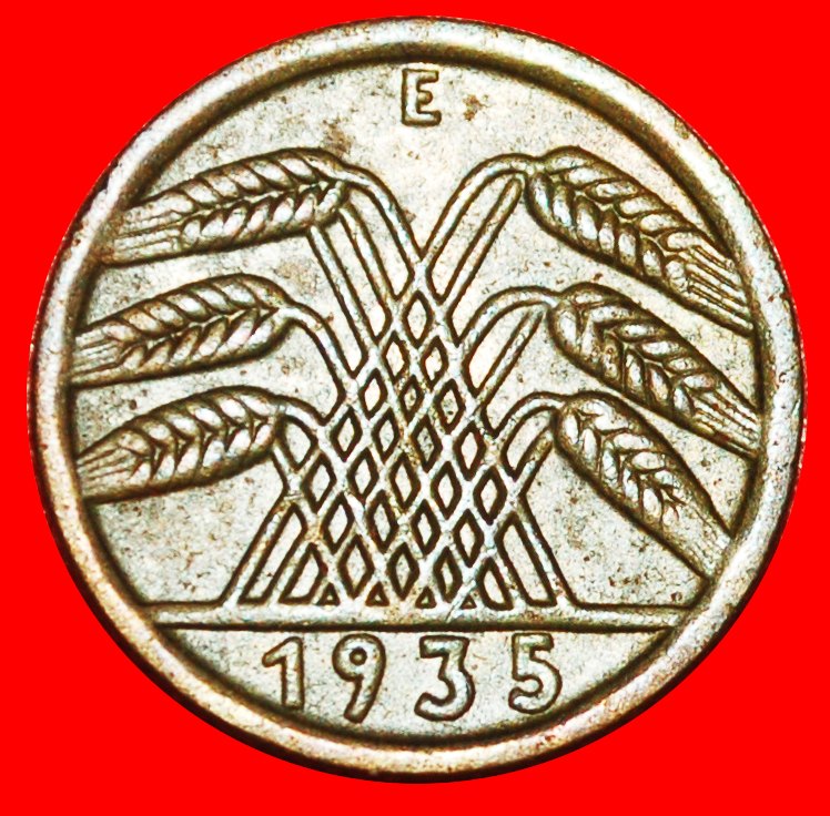  * DRITTES REICH 1933-1945: DEUTSCHLAND★5 REICHSPFENNIG 1935E OHNE HAKENKREUZ SACHSEN★OHNE VORBEHALT!   