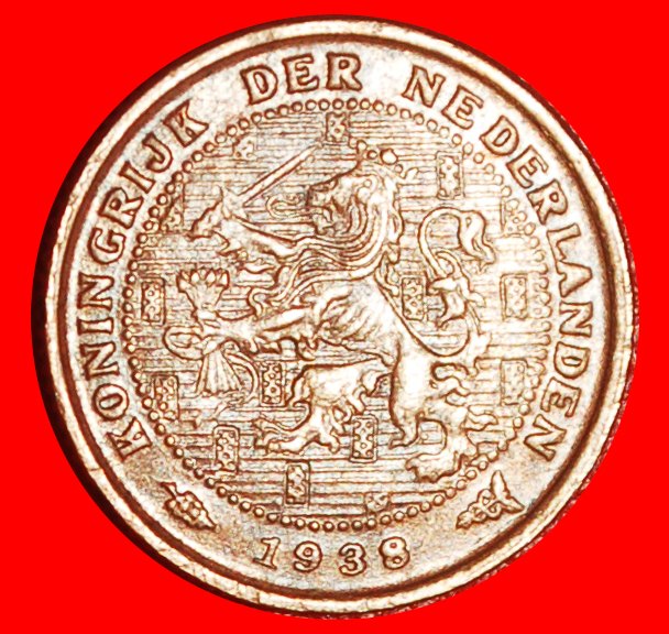  * RAMPANT LION (1909-1940): NETHERLANDS★1/2 CENT 1938! WILHELMINA (1890-1948)★LOW START★ NO RESERVE!   