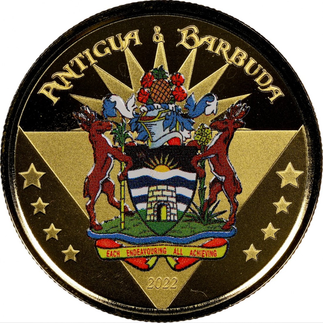  Antigua & Barbuda 10 Dollars 2022 | NGC PF66 ULTRA CAMEO TOP POP | Coat of Arms EC8   