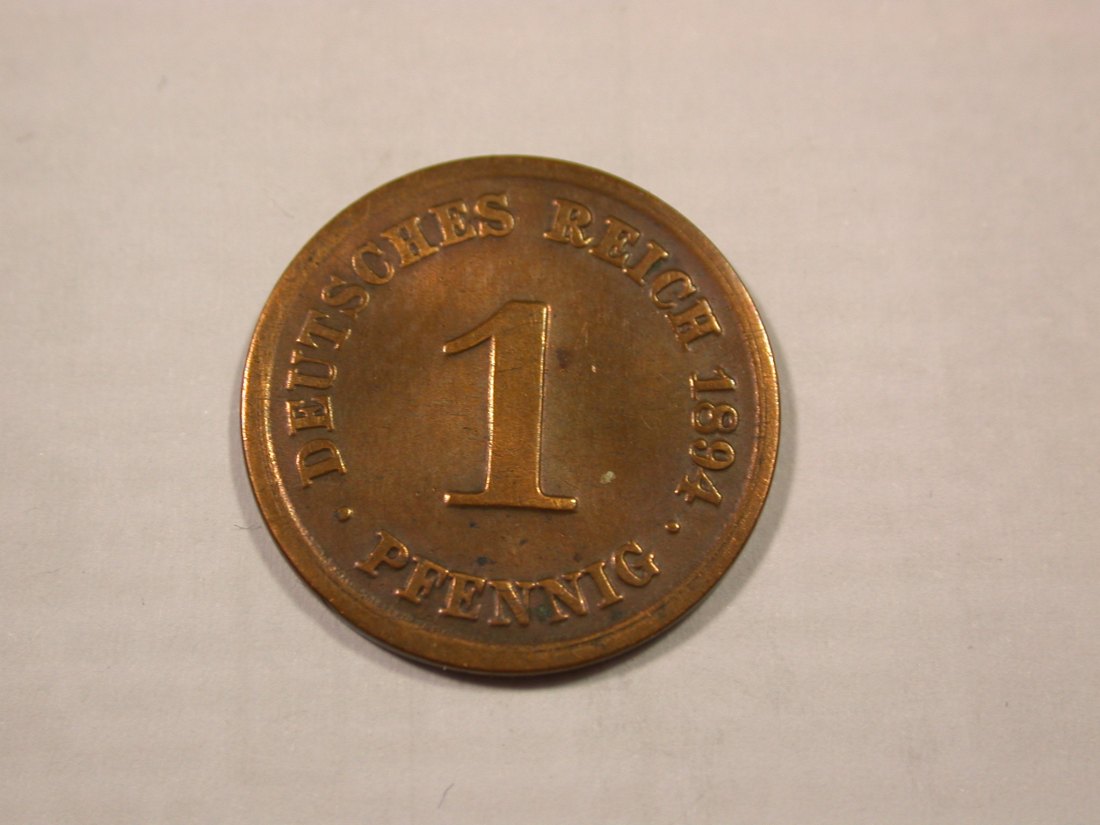  H19  KR  1 Pfennig 1894 D in ss Originalbilder   