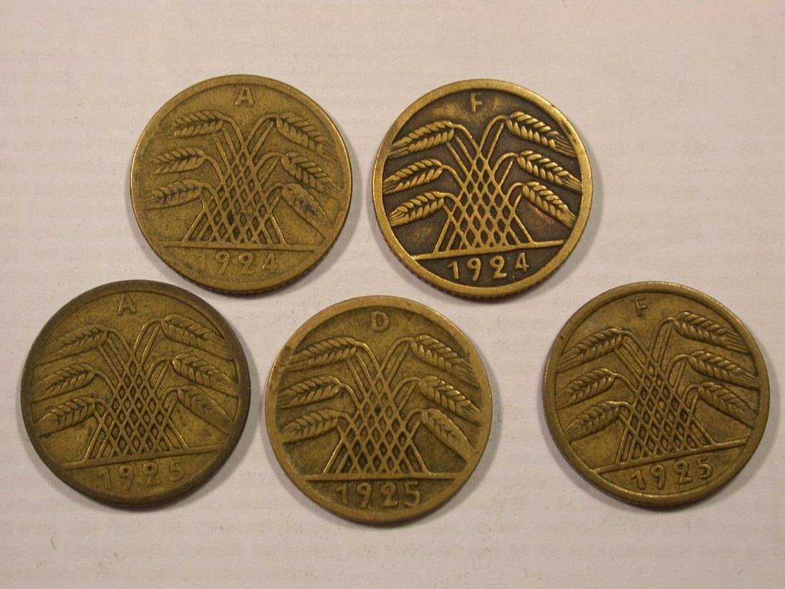  H19  Weimar 5 x 5 Pfennig 1924 A,F; 25 A,D,F  Originalbilder   