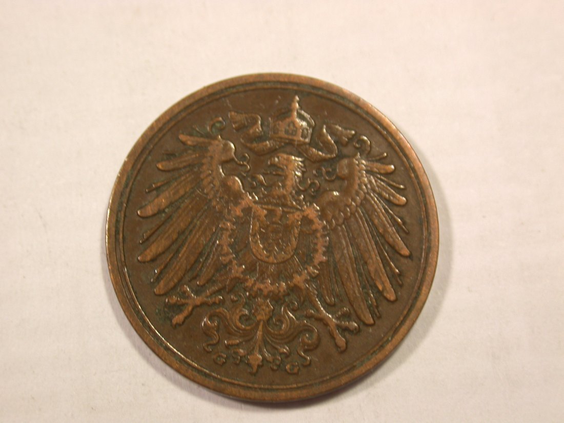  H19 KR  1 Pfennig 1914 G in ss+   Originalbilder   