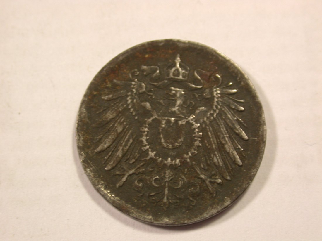  H19 KR  5 Pfennig 1918 F in ss   Originalbilder   