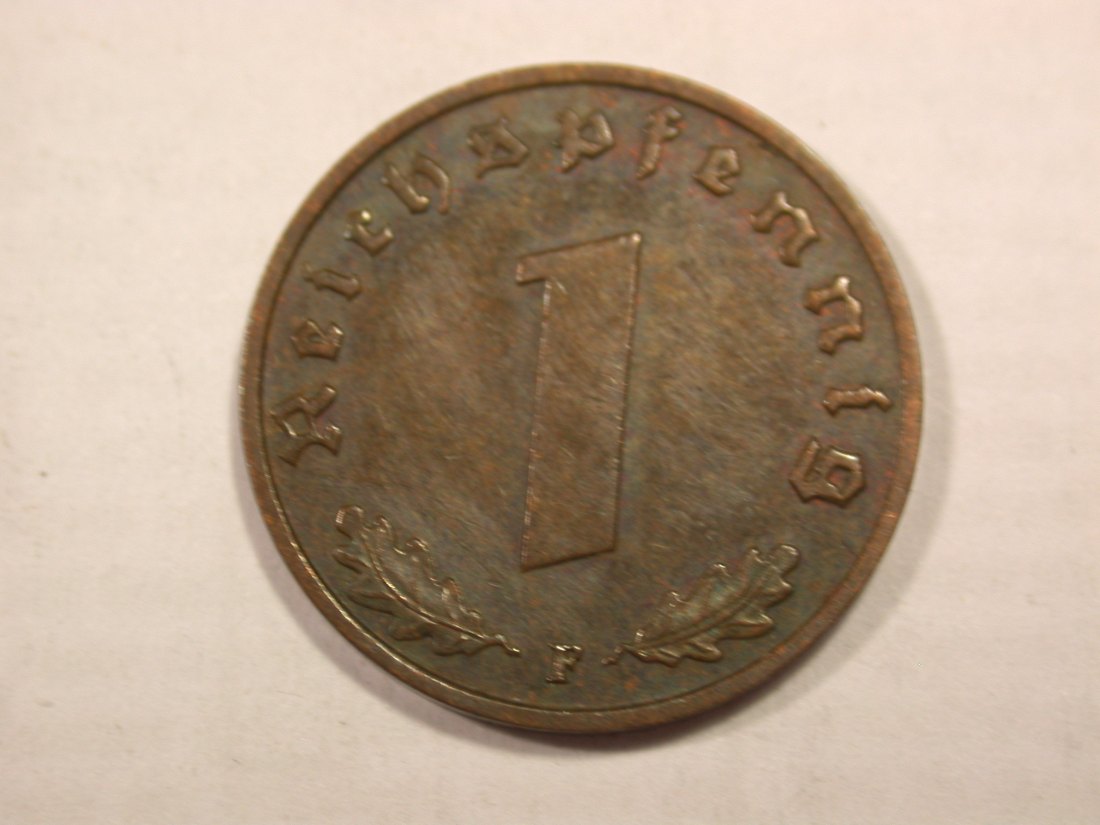 H19 3.Reich 1 Pfennig 1939 F in ssü/ss-vz Originalbilder