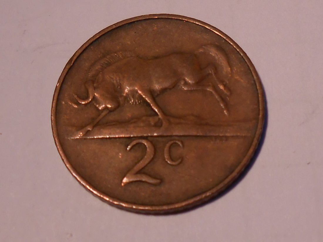  M.84. Südafrika, 2 Cent 1965, Bronze, Legende in Afrikaans - SUID-AFRIKA   