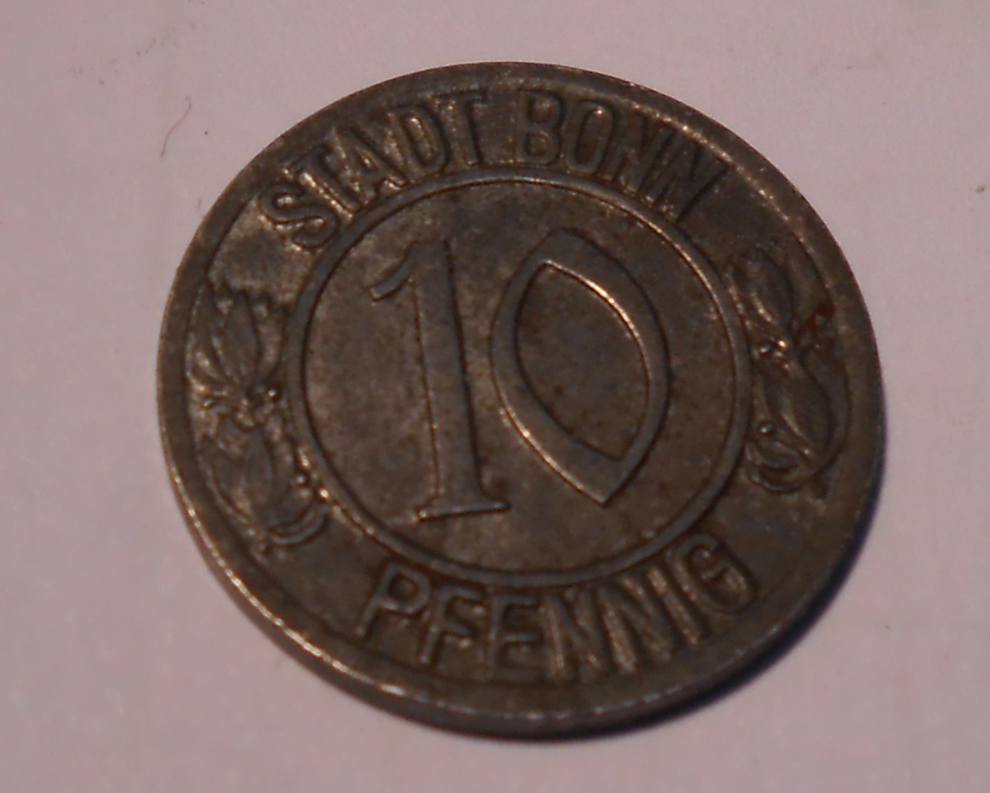 M.86.Stadt Bonn, Notgeld, 10 Pfennig 1920, Eisen verzinkt, Gedenkmünze an Beethoven 1770- 1920
