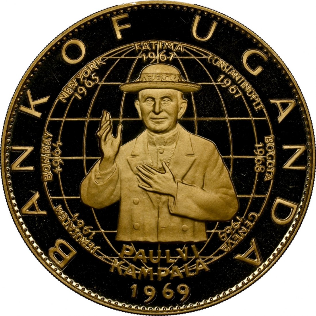 Uganda 500 Shillings 1970 | NGC PF67 ULTRA CAMEO TOP POP | Besuch von Papst Paul VI 1969   