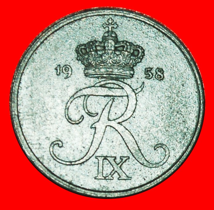  * ZINC (1948-1972): DENMARK ★ 1 ORE 1958! FREDERICK IX (1947-1972) ★LOW START★ NO RESERVE!   