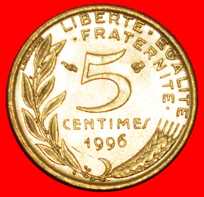  * 4 FOLDERS (1966-2001): FRANCE ★ 5 CENTIMES 1996 UNC MINT LUSTRE!★LOW START★ NO RESERVE!   