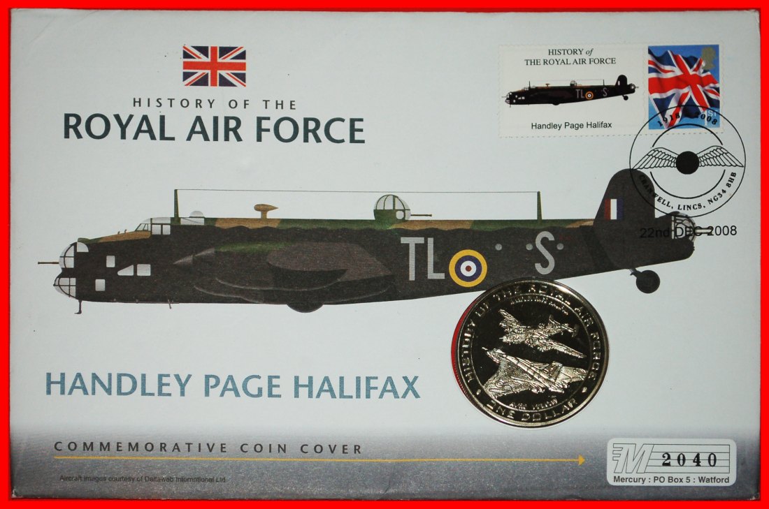  * PLANES OF GREAT BRITAIN: NAURU ★ 1 DOLLAR 2007 HALIFAX & VULCAN PROOF RARE★LOW START★ NO RESERVE!   