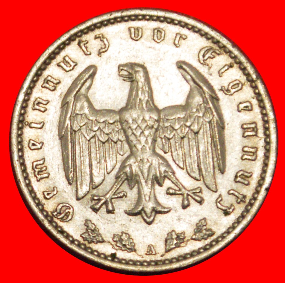  * NO SWASTIKA (1933-1939): GERMANY ★ 1 MARK 1933A UNCOMMON! THIRD REICH ★LOW START ★ NO RESERVE!   