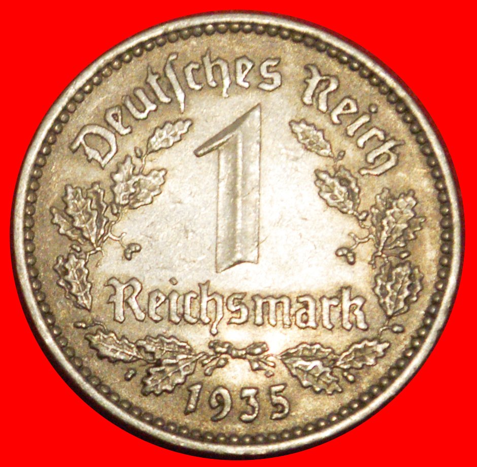  * NO SWASTIKA (1933-1939): GERMANY ★ 1 MARK 1935A! THIRD REICH (1933-1945) ★LOW START ★ NO RESERVE!   