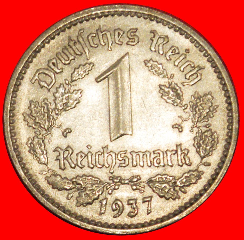  * NO SWASTIKA (1933-1939): GERMANY ★ 1 MARK 1937A! THIRD REICH (1933-1945) ★LOW START ★ NO RESERVE!   