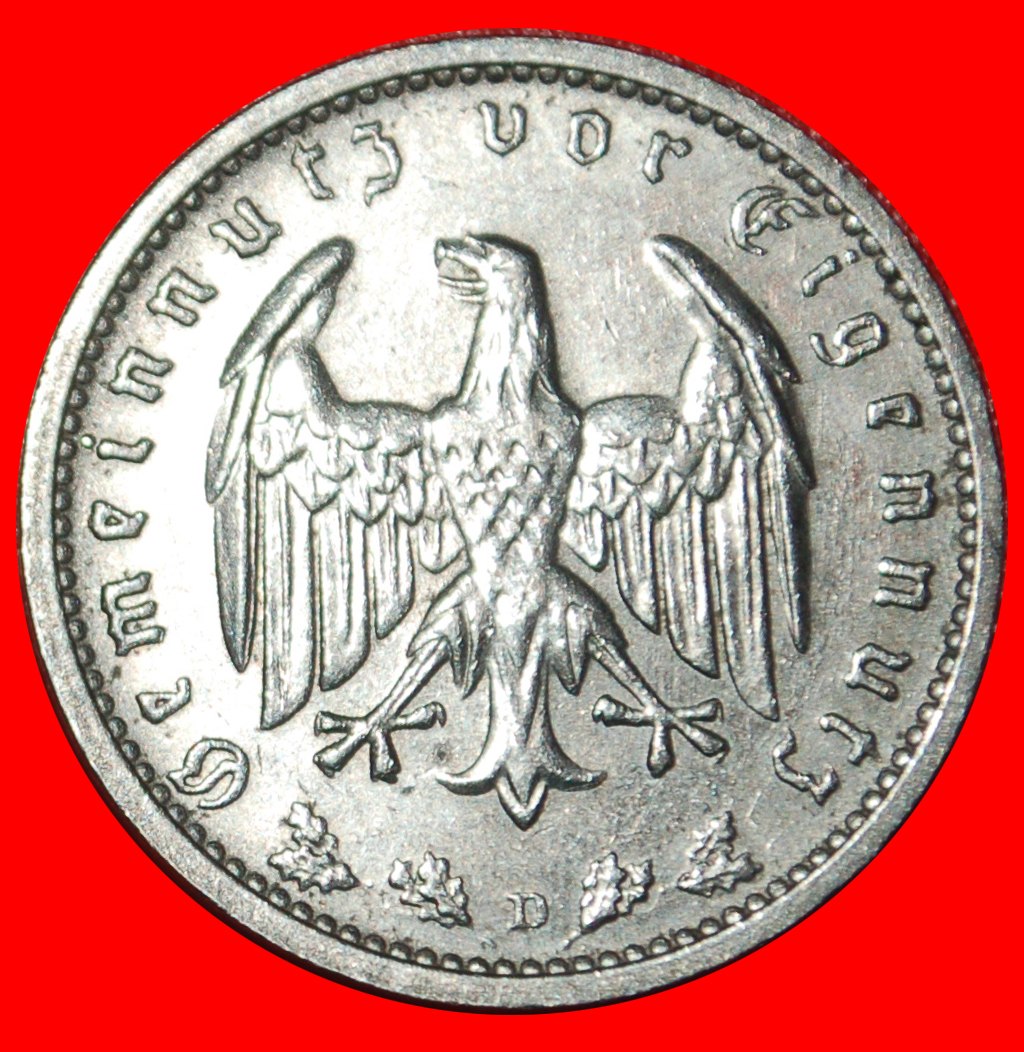  * NO SWASTIKA (1933-1939): GERMANY ★ 1 MARK 1937D UNCOMMON! BAVARIA! ★LOW START ★ NO RESERVE!   