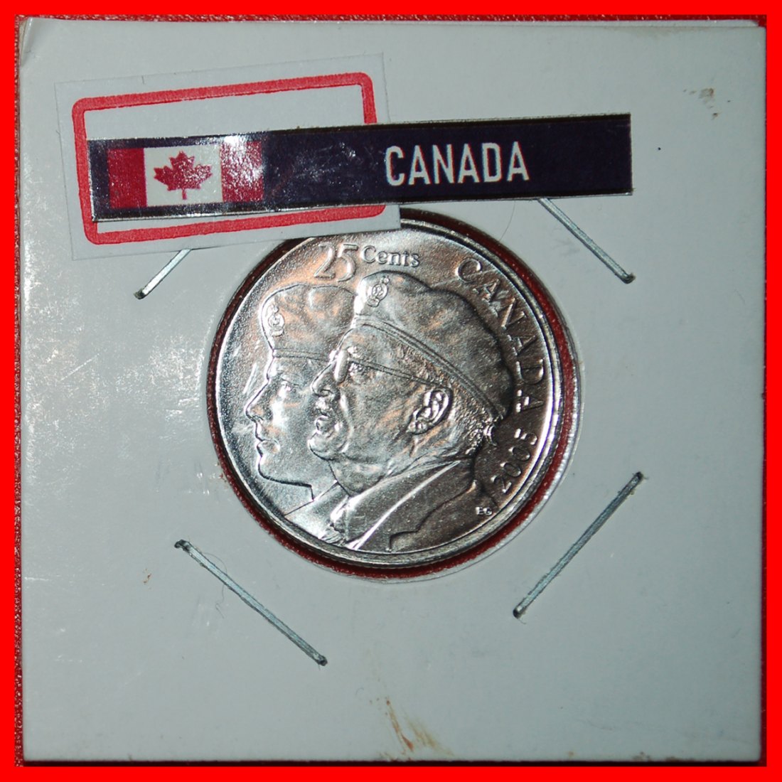 * VETERANS: CANADA★ 25 CENTS 2005P UNC MINT LUSTRE! ELIZABETH II (1953-2022)★LOW START ★ NO RESERVE!