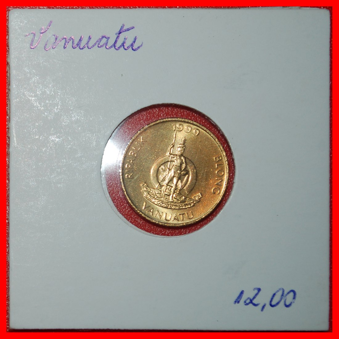 * GREAT BRITAIN (1983-2002): VANUATU★ 1 VATU 1999 UNC MINT LUSTRE! IN HOLDER★LOW START ★ NO RESERVE!