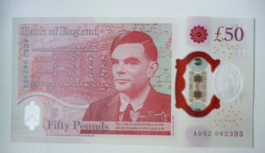  England 50 Pfund 2021 Polymer Alan Turing unzirkuliert   