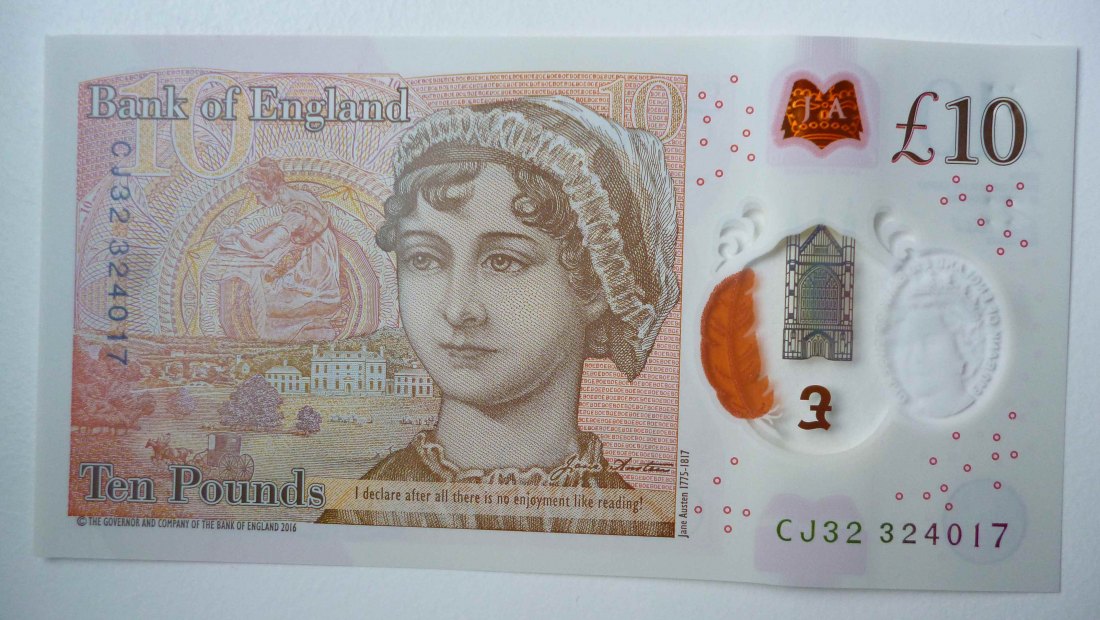  England 10 Pfund 2017 Jane Austen Polymer unzirkuliert   
