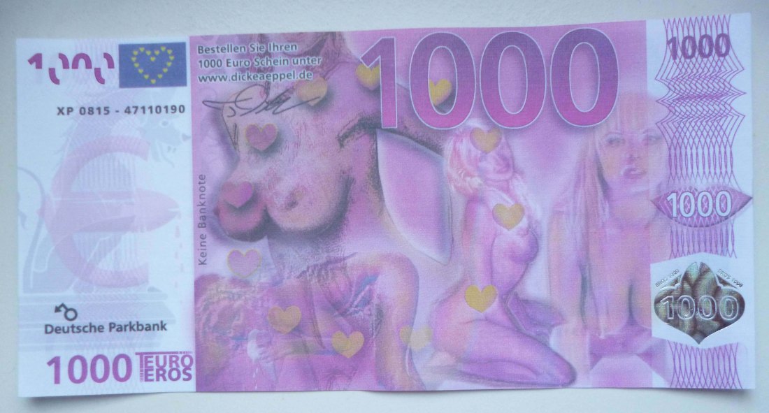  Spaßgeld - 1000 Teuro - Euro-Schein Erotik   