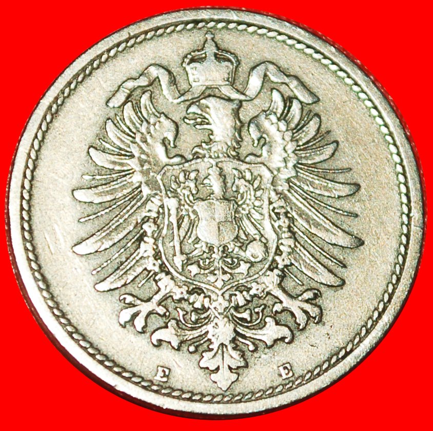  * ADLER (1873-1889): DEUTSCHLAND ★ 10 PFENNIG 1888E SACHSEN! WILHELM I. (1871-1888) ★OHNE VORBEHALT!   