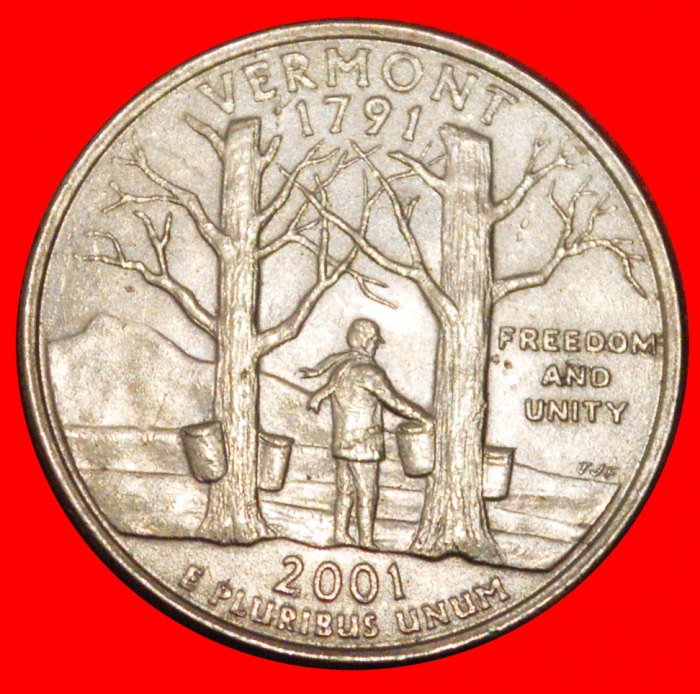  * MAPLE TREES 1791: USA ★ 1/4 DOLLAR 2001D! WASHINGTON (1789-1797) ★LOW START ★ NO RESERVE!   